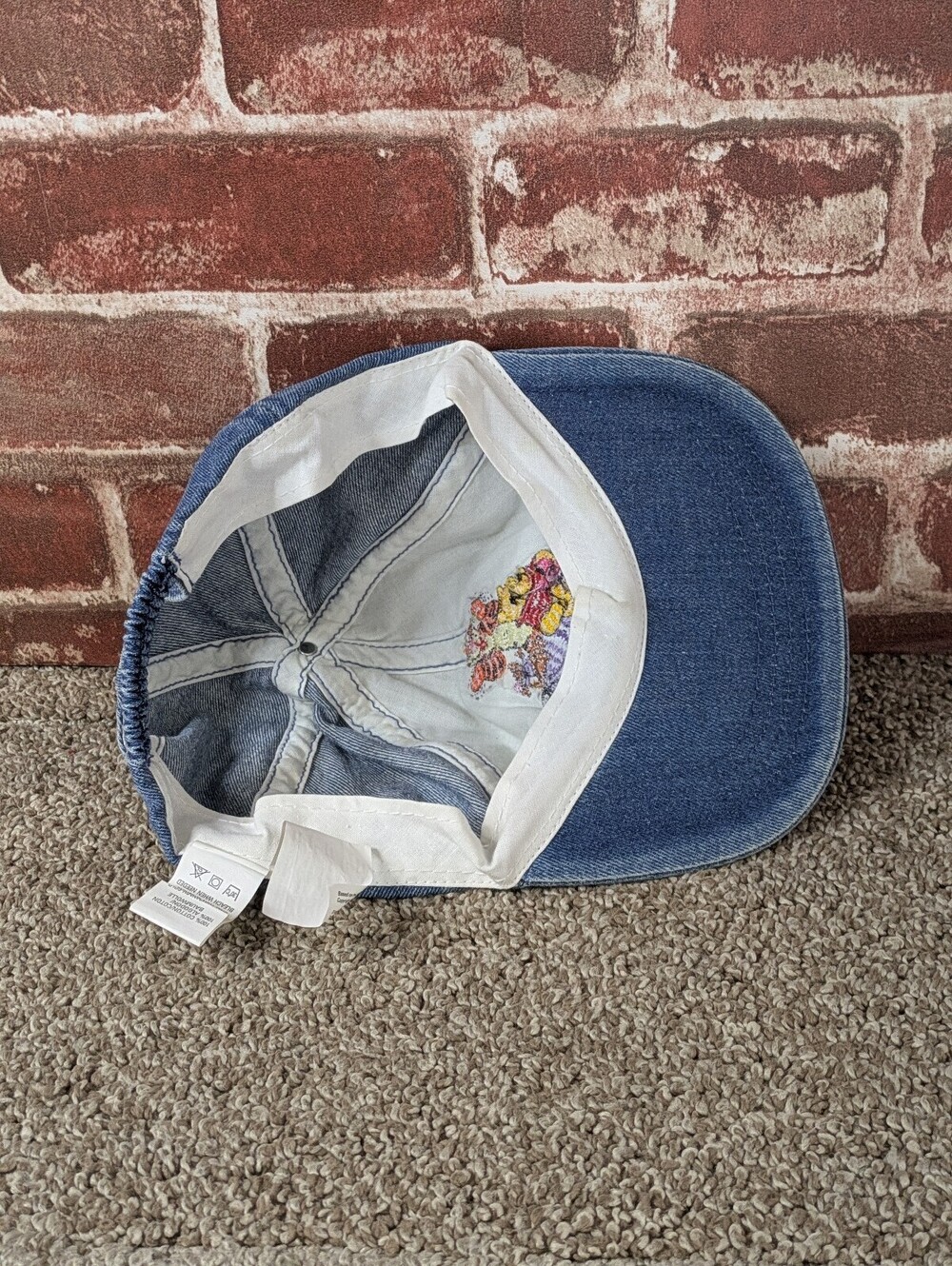 Disney Winnie the Pooh Vintage Fitted Denim Baseball Hat Girls Size 4 6X - Picture 8 of 9
